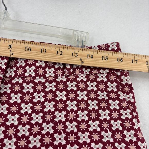Ann Taylor Loft Julie Skinny Ankle Pant Size 8 Red Gray Print High Rise Stretch - Picture 10 of 14